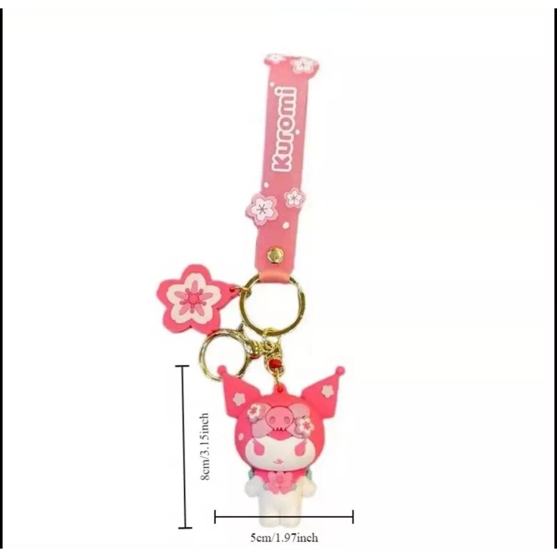sanrio sakura keychain cherry blossom - Kuromi