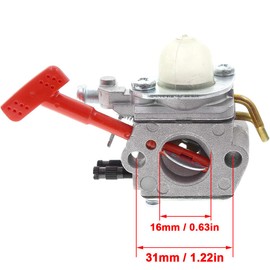 ZAMDOE WT-458 Carburetor for Homelite A03003 A03002 A04445A ST145 ST155 ST175 ST185 ST275 ST285 ST385 ST485 SX135 GST18 HBC18 HBC28 HBC30 HLT15 HLT16 HLT18 HLT28 Strimmer with Spark Plug