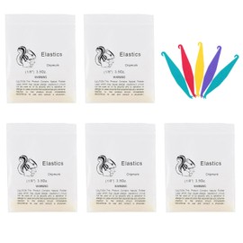 Bandas elásticas de goma dental ortodóntica de Easyinsmile 500 PIEZAS Medianas 3.5 Onzas Bandas de Tracción de Goma Dental 5 PIEZAS Colocadores Elásticos para Brackets (1/8", Ardilla)