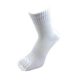 PAX-ASIAN #810WS Men's Socks, Ankle, Antibacterial, Deodorizing, Sweat Absorbent, Quick Drying, Silver Ion, 5 Toes, Short, With Hook, White, 3 Pairs, white