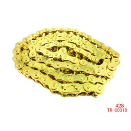 428 Gold Chain 102 Link with Connecting Master Link for 50cc 70cc 90cc 110cc 125cc Honda XR50 CRF50 Motorcycle Dirt Pit Bike ATV Quad Go Kart 4 wheeler Honda Yamaha Kawasaki Suzuki NST