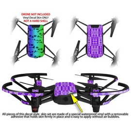 Skin Decal Wrap 2 Pack for DJI Ryze Tello Drone Rainbow Skull Collection Drone NOT Included