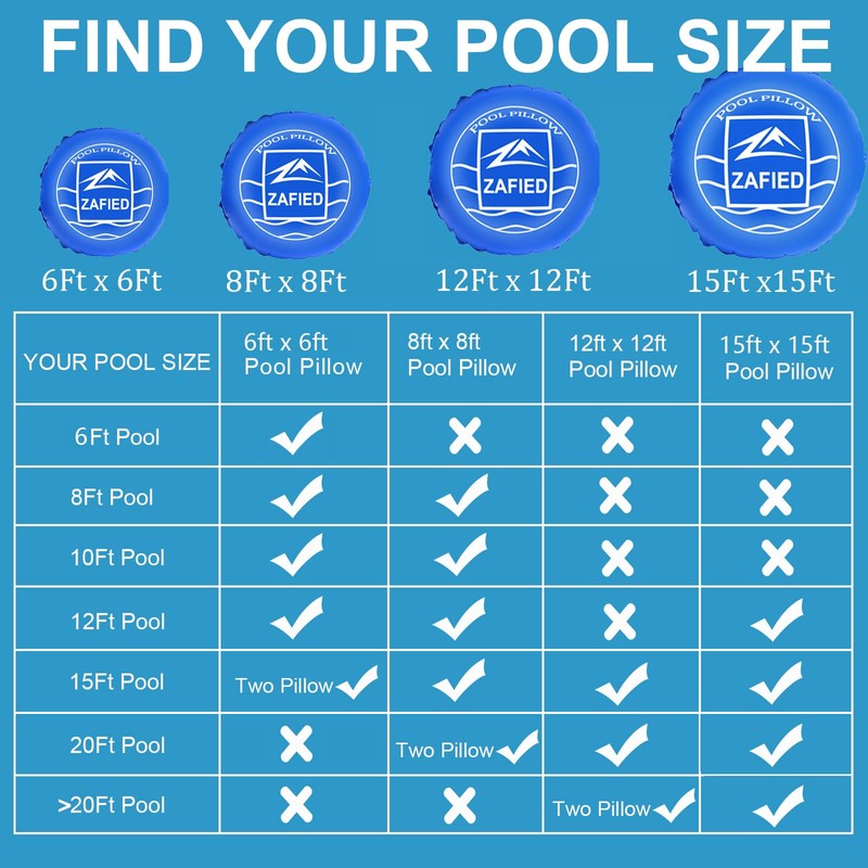 ZAFIED 8' x 8' Air Pool Pillow for Above Ground