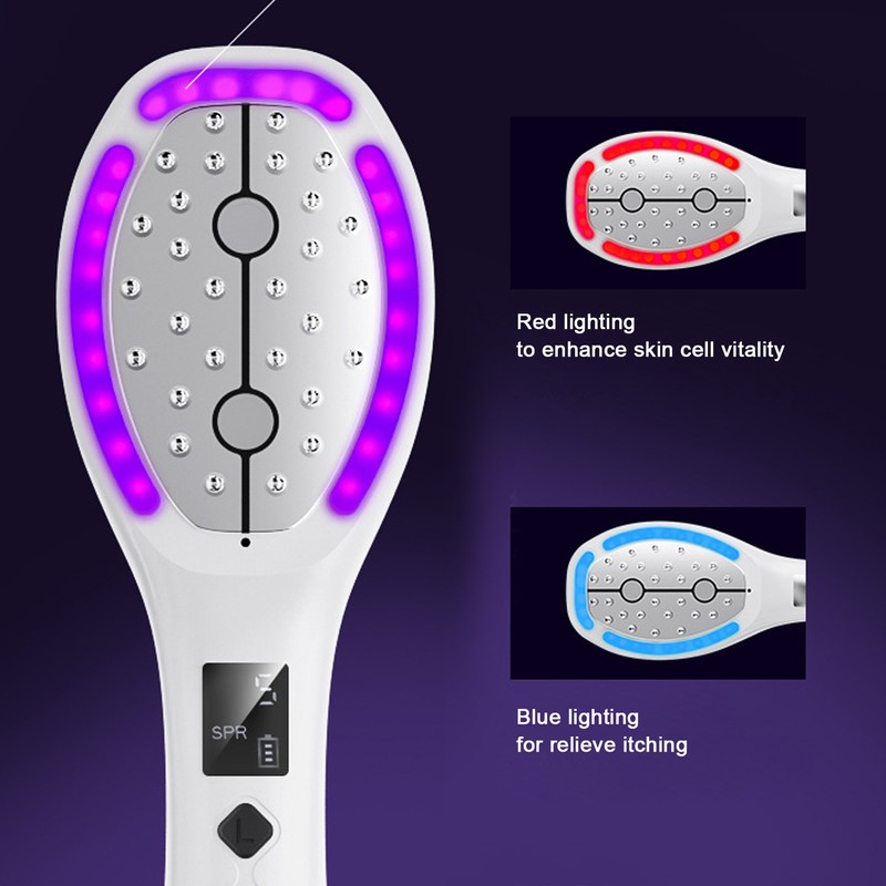 Electric Scalp Massage Brush Red Lighting Ultrasound Atomization Scalp Applicator