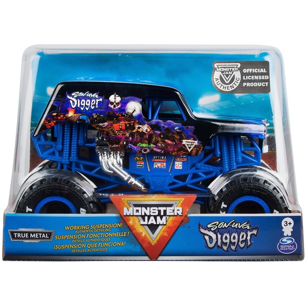 Monster Jam, Official Son-uva Digger Monster Truck, Die-Cast Vehicle, 1:24 Scale
