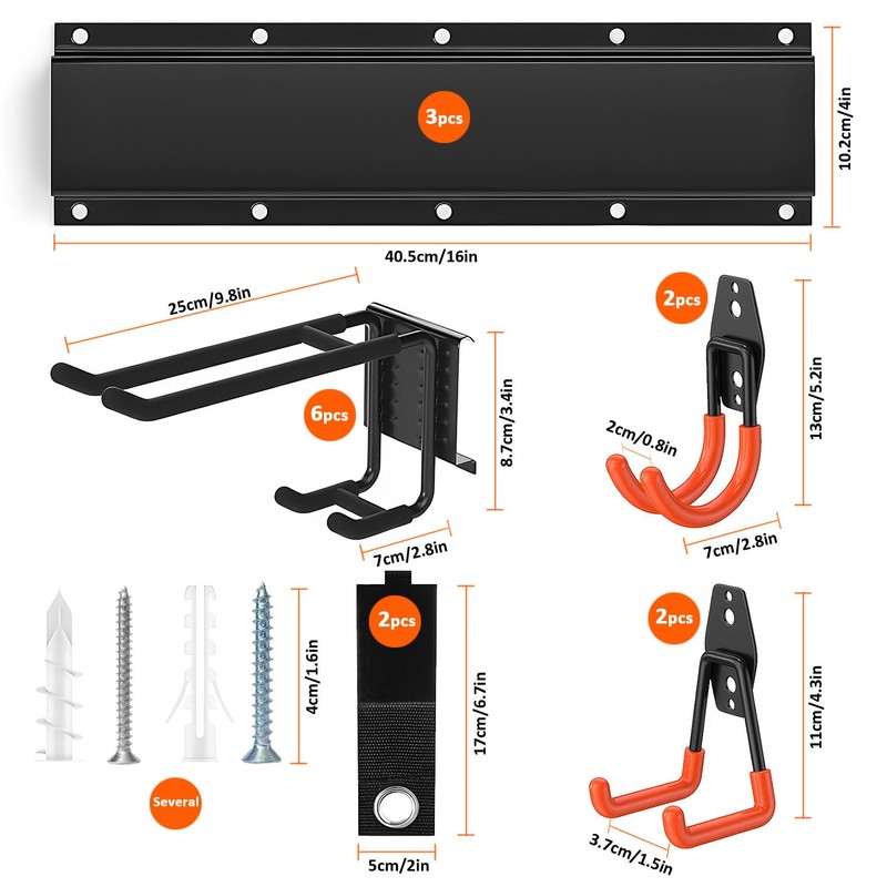 FNFAI Garage Wall Organizer, 48 Inch Garage Storage Rack Garden