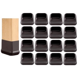 ASKRefine Soft Chair Leg Caps Set of 8 Square Legs Round Legs with Felt Soft Chair Foot Covers Chair Socks Guard Noise Trouble Prevention Floor Scratch Prevention (Black, Fits Square 21-31mm x 33-44mm