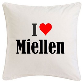 I Love Miellen Cushion Cover 40 cm x 40 cm Microfibre Tasteful Decoration for Any Living Room or Bedroom in White with Zip