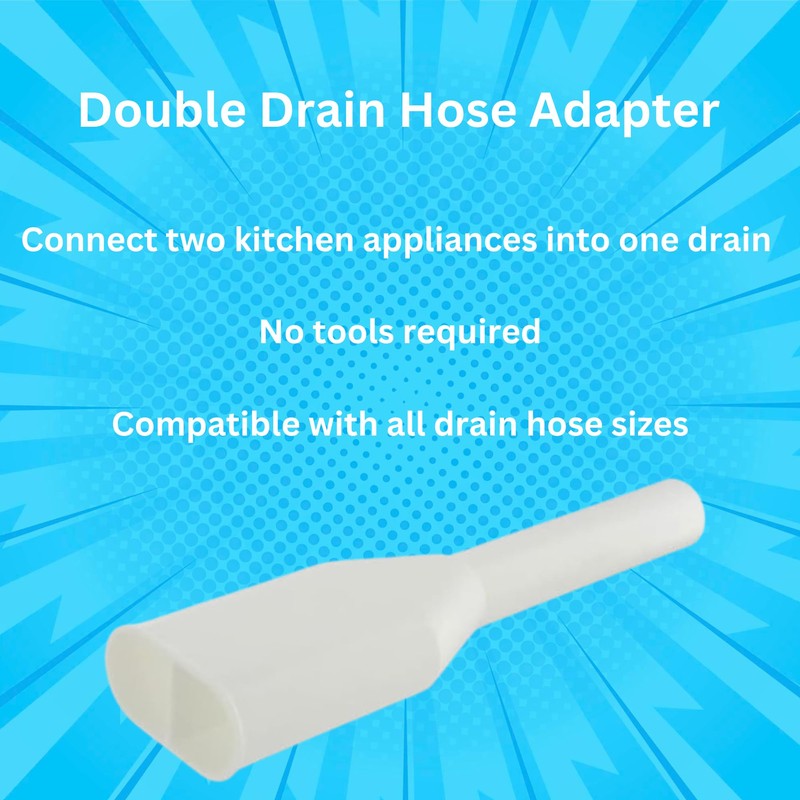 Universal 2 to 1 Drain Hose Connector, Dishwasher and Washing