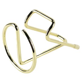 Gorise Gold Metal Vertical Phone Stand and Business Card Holder Desktop Organizer with Skeleton Design Rust-Proof Iron Construction Suitable for Office Home Exhibition (7.3x10cm)