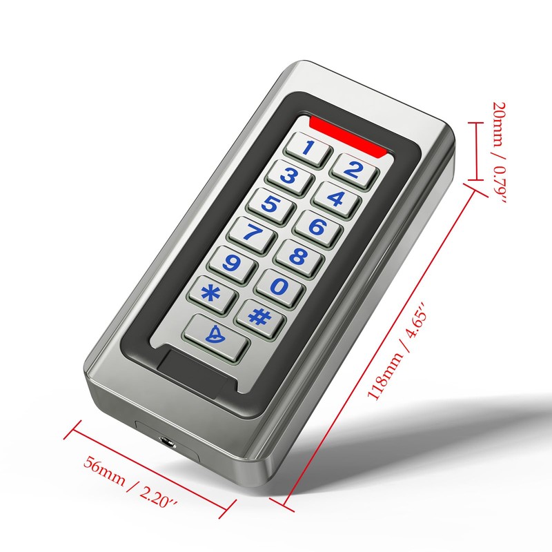 Door Access Control Keypad, Stainless Steel Outdoor IP68 Waterproof, 2000