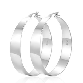 VEEDOFA Silver Hoop Earrings for Women 925 Sterling Silver Earrings Lightweight Hypoallergenic Large Hoops for Women