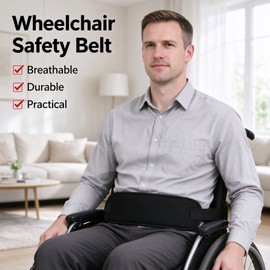 Wheelchair Safety Belt for Waist Support – Adjustable Quick-Release Padded Lap Strap for Daily Wheelchair Use