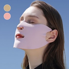 1+1 Breathable Golf Cool Mask Face Guard for Summer Sports Mask Pink/Milk Tea