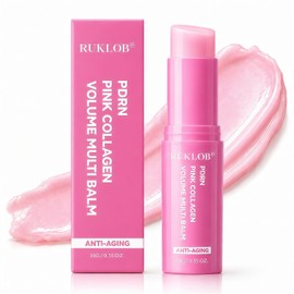ruklob PDRN Pink Collagen Volume Multi Balm Stick | Volufiline & NAD+ Skin Booster for Plumping, Firming & Radiance Care | Face & Body Balm for Under Eyes, Neck, Lips & Smile Lines