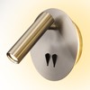 Round Wall Mount Reading Light for Bed Bedside, Modern Hardwired