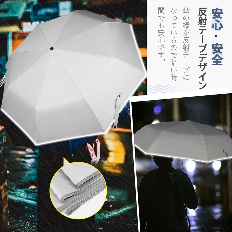 MOTIFUN Parasol, UV Protection, 100% Light Blocking, Foldable, Large Size,