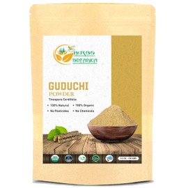 Herbs Botanica Guduchi Powder USDA Organic Neem Giloy Powder | Tinospora cordifolia | Herbsl Supplement for Immune Support, Digestion 5.3 Oz / 150 GMS
