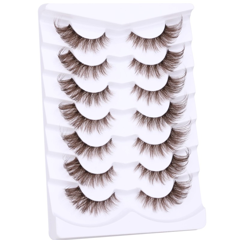 Brown Eyelashes Fairy Lashes Cat Eye Wispy False Eyelashes Strip