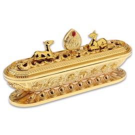 COLORBIRD Incense Burner, Horizontal Mount, Antique Incense Holder, Alloy Incense, Stylish, Cute, Relaxing, Aroma, Stick, Plate, Buddhist Tools, Tibetan (Medium)