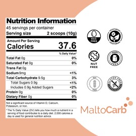 MaltoCarb Maltodextrin Powder – Carbohydrate Powder for Sustained Energy, High-Calorie, Fast-Absorbing, Gluten-Free, Plant-Based, Ideal for Recovery, Weight Gain, Athletes & Dietary Support– 454g
