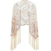 Metme Women's 1920s Scarf Wraps Sequin Deco Fringed Wedding Cape
