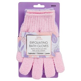 CALA - guantes exfoliantes de baño (2 pares, color rosa y lavanda)