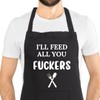 Second Ave Unisex Funny I'll Feed All You Black Apron
