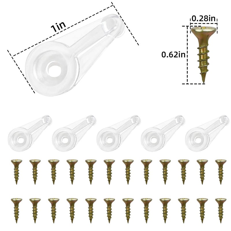 50 Pairs Glass Retainer Clips Kit Glass Cabinet Panel Clips