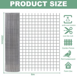 Rodent Proofing Wire Mesh 200mmx6m Galvanised Wire Mesh Roll,Rat Mesh for Filling In Gaps Around The Home & Garden,Keep Rats Out,Chicken Wire Mesh,Mice & Mouse Mesh Sheet- Metal Mesh