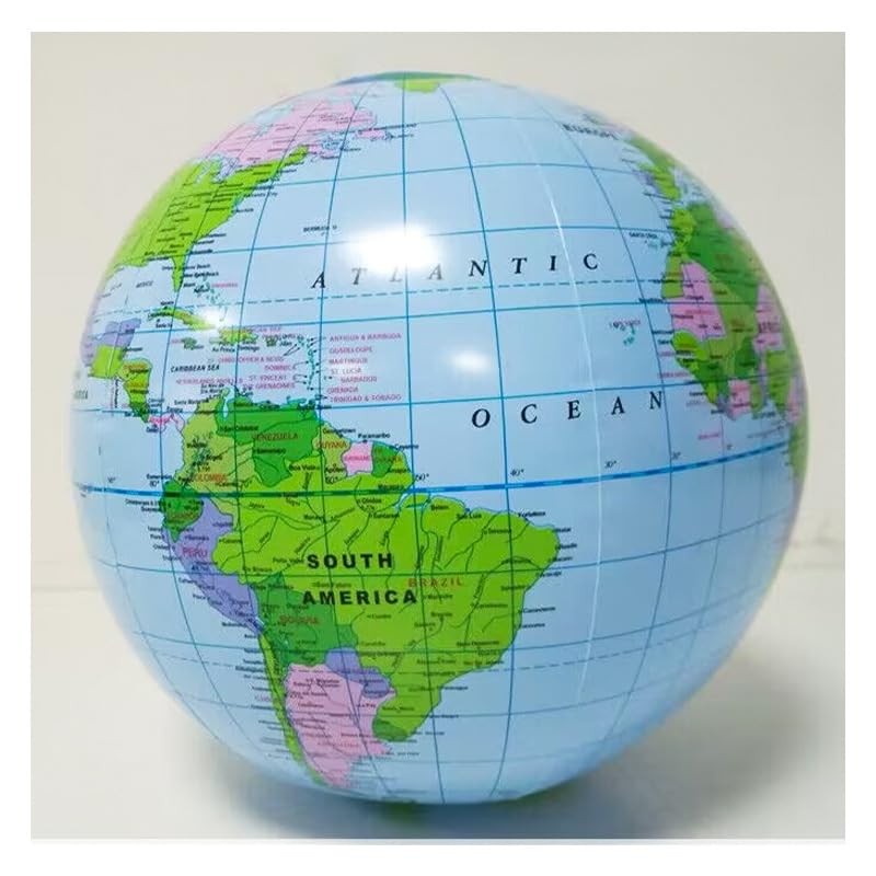 Beach Ball Globe World Map 16" English Beach Ball, Teaching