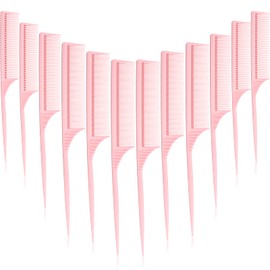 10 Peines de Cola de Rata Peine de Carbono Resistente al Calor Peine Antiestático para Peinar hacia Atrás Bromear Raíces Añadiendo Volumen Peinado de Noche