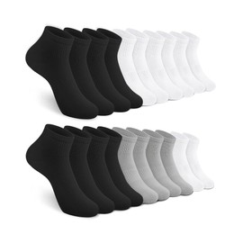 YSense 10 Pairs Quarter Socks Women White Ankle Socks Cotton Running Crew Socks Casual Athletic Socks with Arch Support