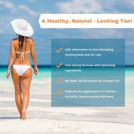 Tan Physics Sunless Tanner 8oz with Anklet – Self Tanning Lotion – Instant Tanning Lotion for Face & Body – Natural Self Tanner for a Streak-Free, Long-Lasting Glow