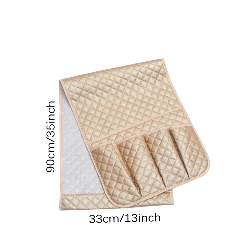 Hosoncovy PU Leather Sofa Armrest Organizer Couch Arm Storage Bag