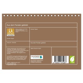 Aus dem Fenster geblickt (Tischkalender 2026 DIN A5 quer), CALVENDO Monatskalender