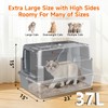 Stainless Steel Litter Box with Lid, High Sided Enclosed Metal