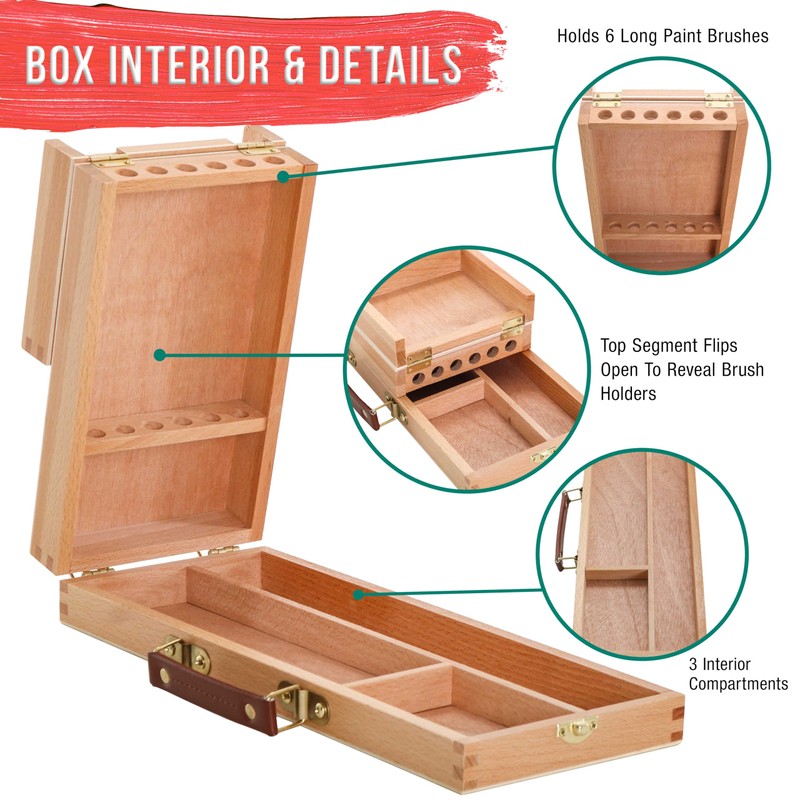 U.S. Art Supply Multi-Function Flip Open Artist Supply Box with