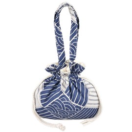 Harzio Men's Yukata Bag, Handbag, Yukata Bag, For Men, Drawstring Bag, Fashionable, Festivals, Summer Festivals, Japanese Patterns, Hakama, Kimono, Trend, Popular (Stripes) 8.3 x 8.3 x 2.0 inches (21 x 21 x 5 cm)