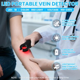 HEbsjjhd Portable LED Vein Finder - Red Light IV Access Viewer Locator Phlebotomy Flashlight Detector Device,Used in Nurse Clinics and Home Venipuncture,Detection lamp Suitable for Various Skin Types