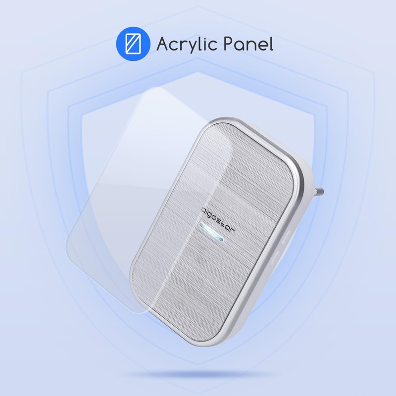 Aigostar doorbell, waterproof portable wireless bell set, doorbell kit, wireless