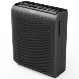 AROEVE Air Purifiers for Bedroom Home Large Room Up to 1504 Ft², 5 Layer Filter for Smoke Pollen Allergies Pet Dander Odor, Air Quality Monitor, Sleep Mode, Timer for Office, Dorm, Kitchen, MK07 Black