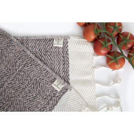 SMYRNA TURKISH COTTON Herringbone Series Kitchen Dish Towels Pack of 6, Machine Washable Wash Cloths, Ultra Soft, Absorbent, Prewashed and Quick Dry Turkish Dish Towels, 12x12 Inch (Blush Pink)