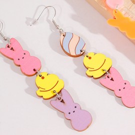 Easter Earrings Gifts for Women Easter Basket Stuffers Cute Bunny Rabbit Egg Basket Carrot Peeps Earrings Spring Holiday Earrings Easter Day Gifts Easter Outfit Dresses for Women