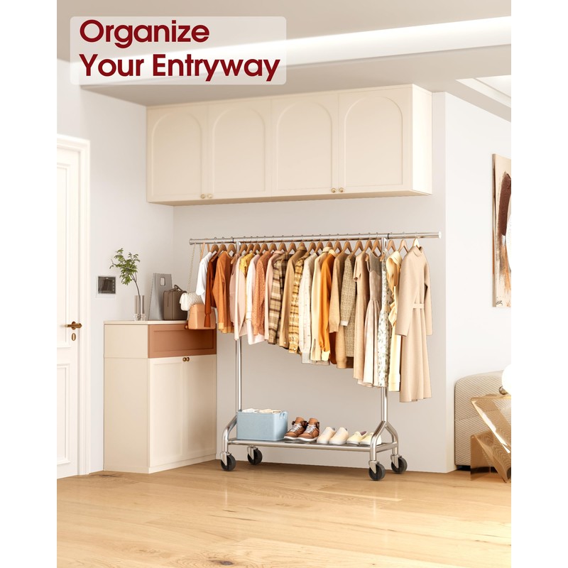 Sakugi Heavy Duty Clothes Rack - Garment Rack with Extendable