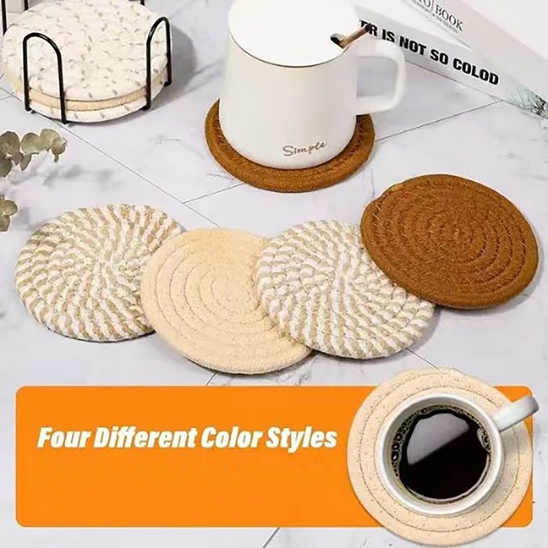 8 Pcs Coasters Set with Holder for Drinks Absorbent Modern