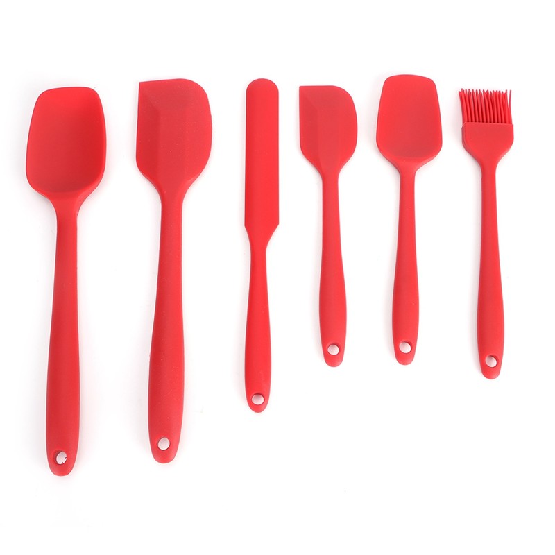 6PCS Set Silicone Spatula Cream Butter Scraper Brush Spoon Kitchen