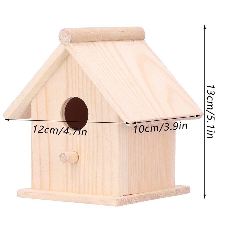 Bird Feeder Unfinished Wooden Bird House Nesting Box Bird House