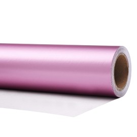 PlandRichW Pink Metallic Wrapping Paper Mini Rolls - Solid Colors Matte Gift Paper Great for Weddings, Birthdays, Christmas, Baby Shower - 17 Inches X 33 Feet