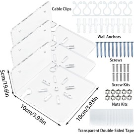 Liyquint 3pcs Drill Free Wall Mount Shelf for Security Cameras,Wall Mount Floating Shelves, Baby Monitors, Speakers & More, Universal Holder, Strong Adheasive, Easy to Install (3, M)
